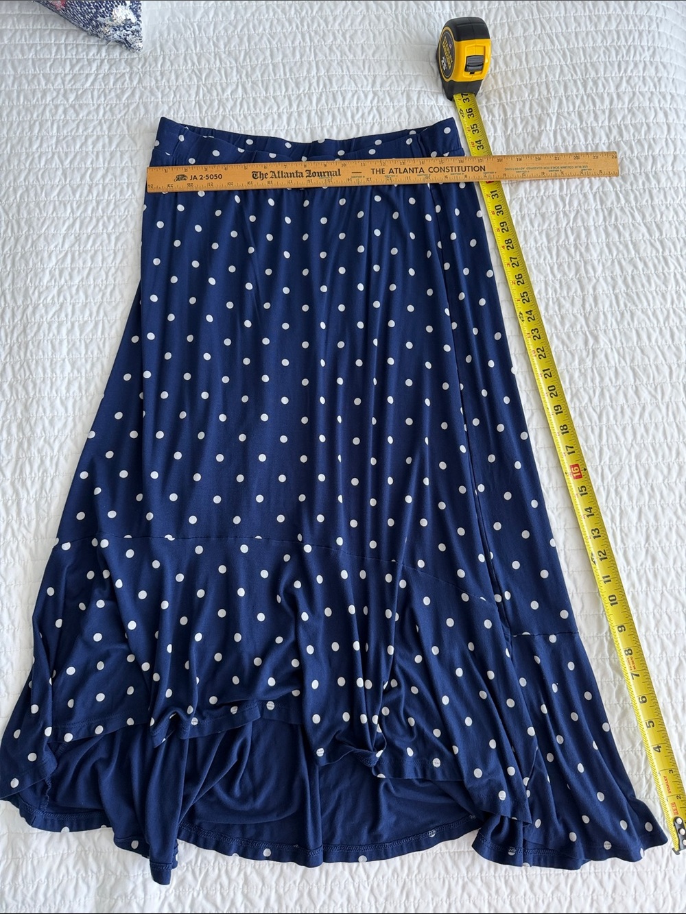 Talbots Navy Polka Dot Maxi Skirt